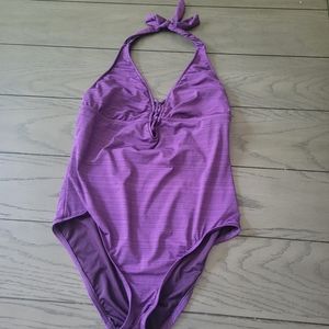 Mossimo swimsuit bathing suit one piece purple size L swim